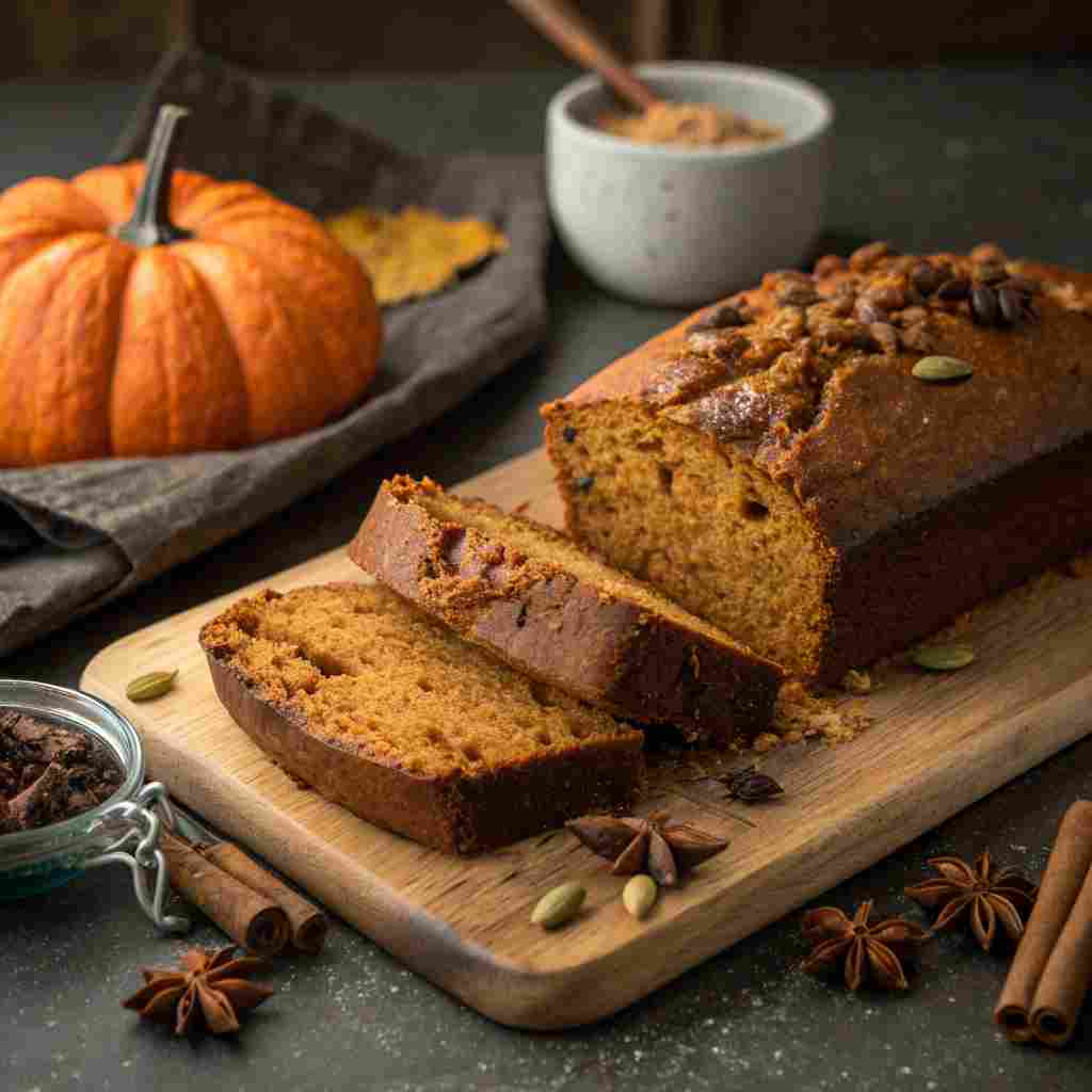 Amish pumpkin bread with spices