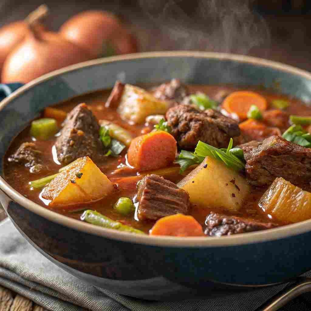 Hearty Amish beef stew soup