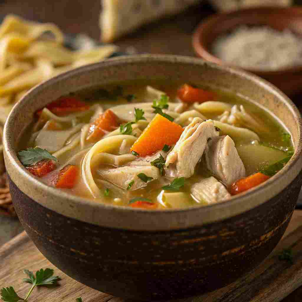 homemade Amish chicken soup recipe